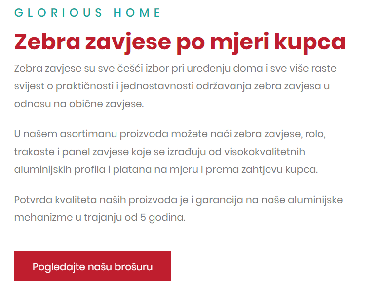 Glorious Home Online brošura